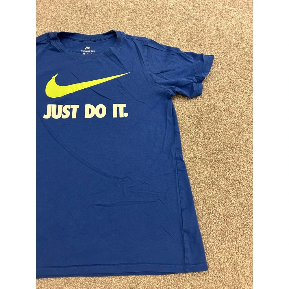 Nike T-Shirt Youth XL Blue Just Do It Swoosh Logo Athletic Cut Short Sleeve Tee